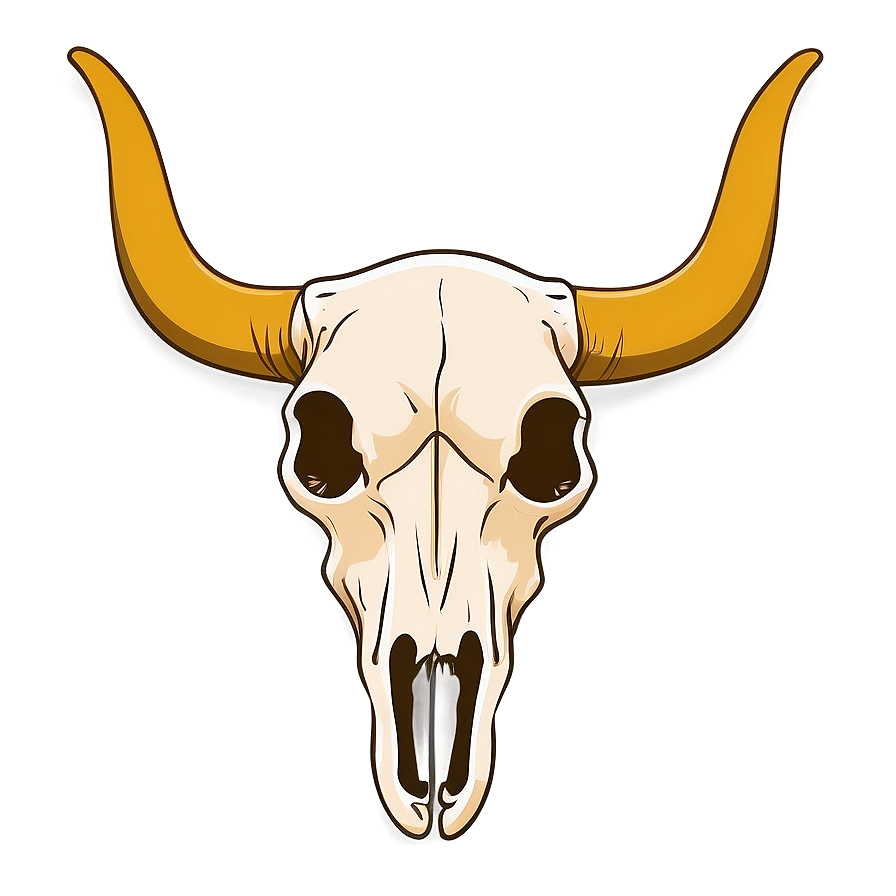 Minimalist Cow Skull Outline Png 06132024 PNG