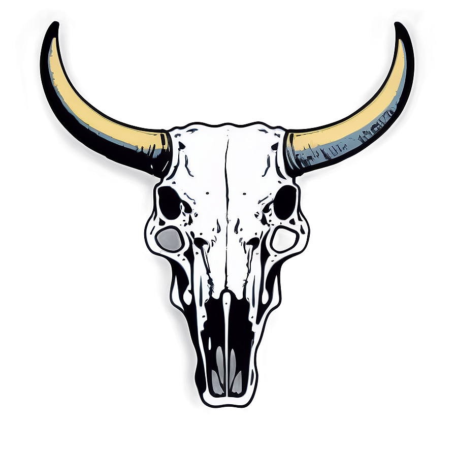 Minimalist Cow Skull Outline Png Yif PNG