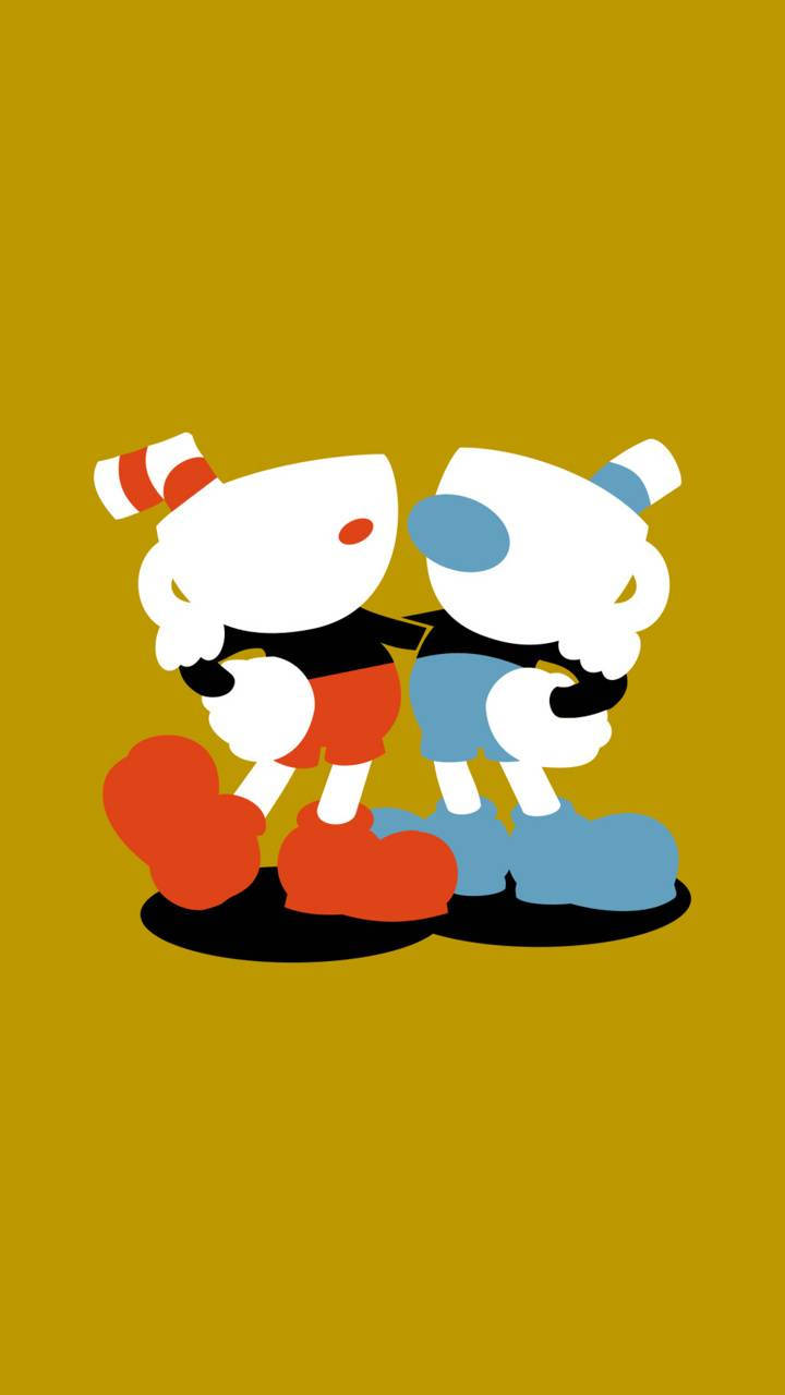 Cuphead and Mugman Engaging In a Co-Op Adventure Wallpaper