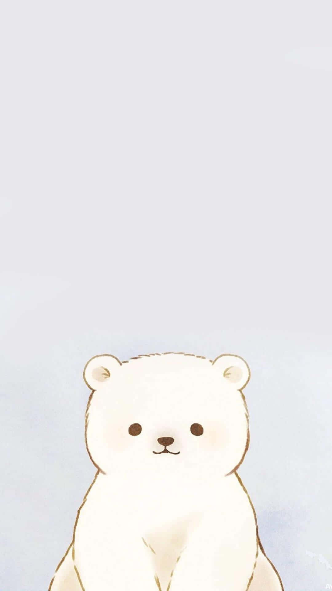 Ilustrasi Beruang Lucu Minimalis Wallpaper