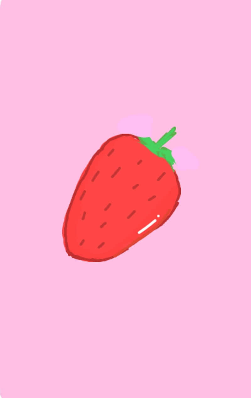 Minimalistisk Sød Frugt Jordbær Tapet Wallpaper