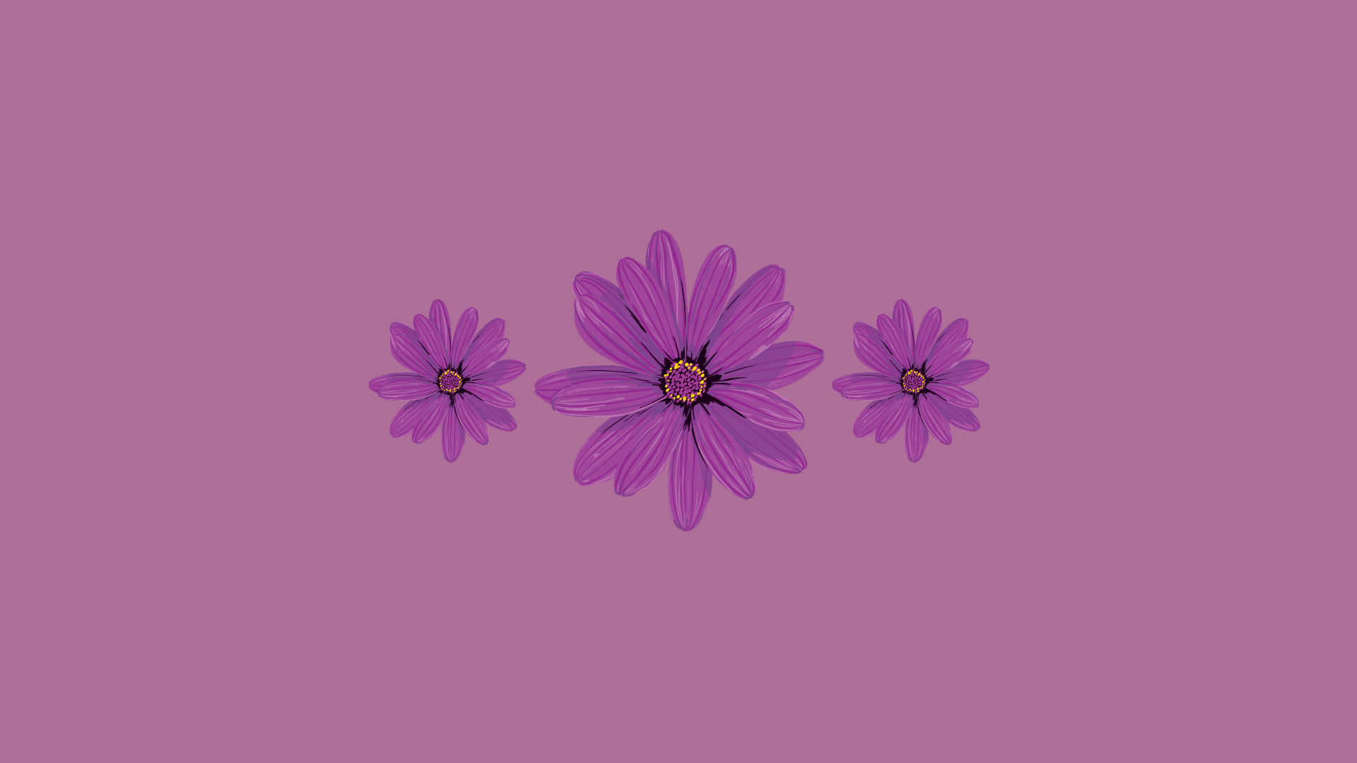 Minimalist Cute Purple Aesthetic Flowers Wallpaper