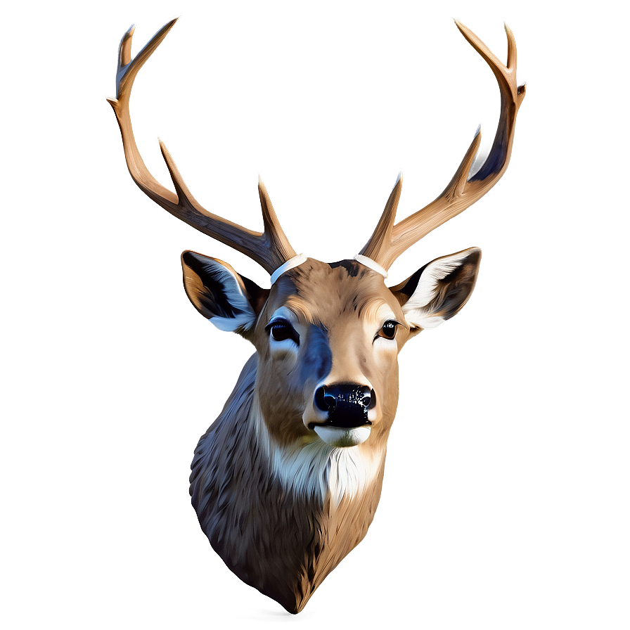 Minimalist Deer Head Artwork Png Ced42 PNG