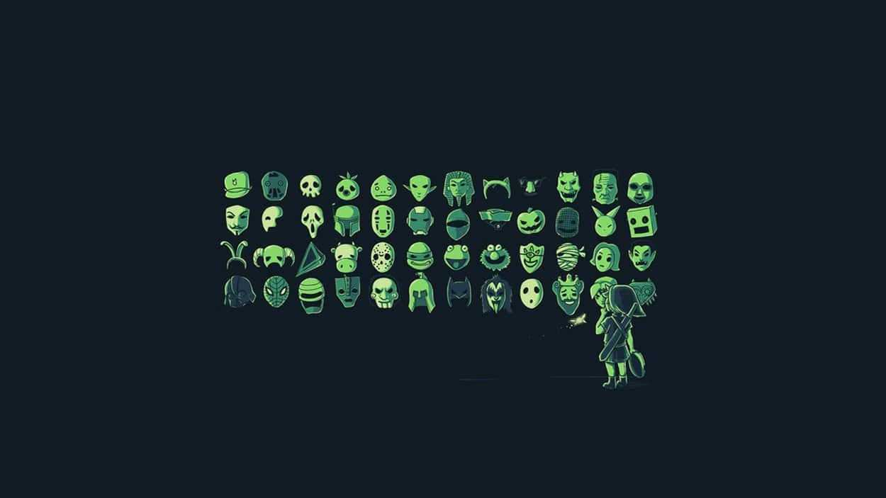 Utomjordingari Mörkret Med En Grön Bakgrund. Wallpaper
