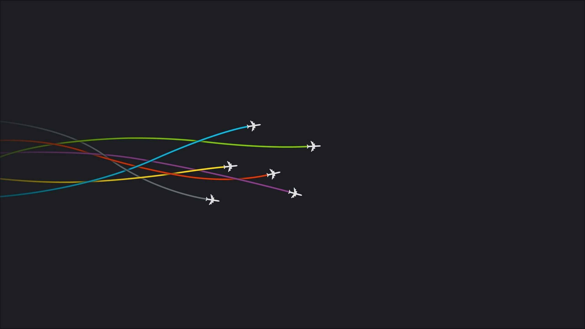 Minimalist Desktop Colorful Airplane Traces