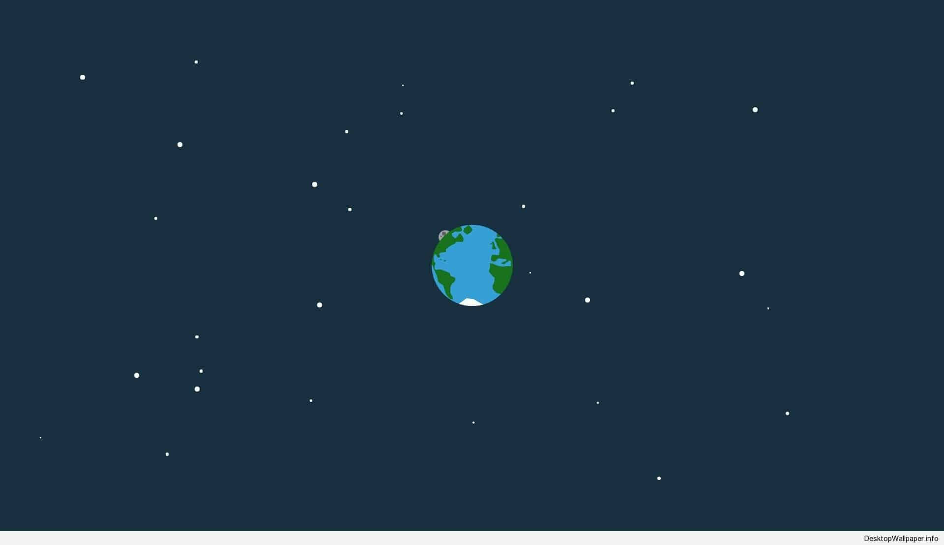 Minimalist Desktop Earth And Stars Wallpaper