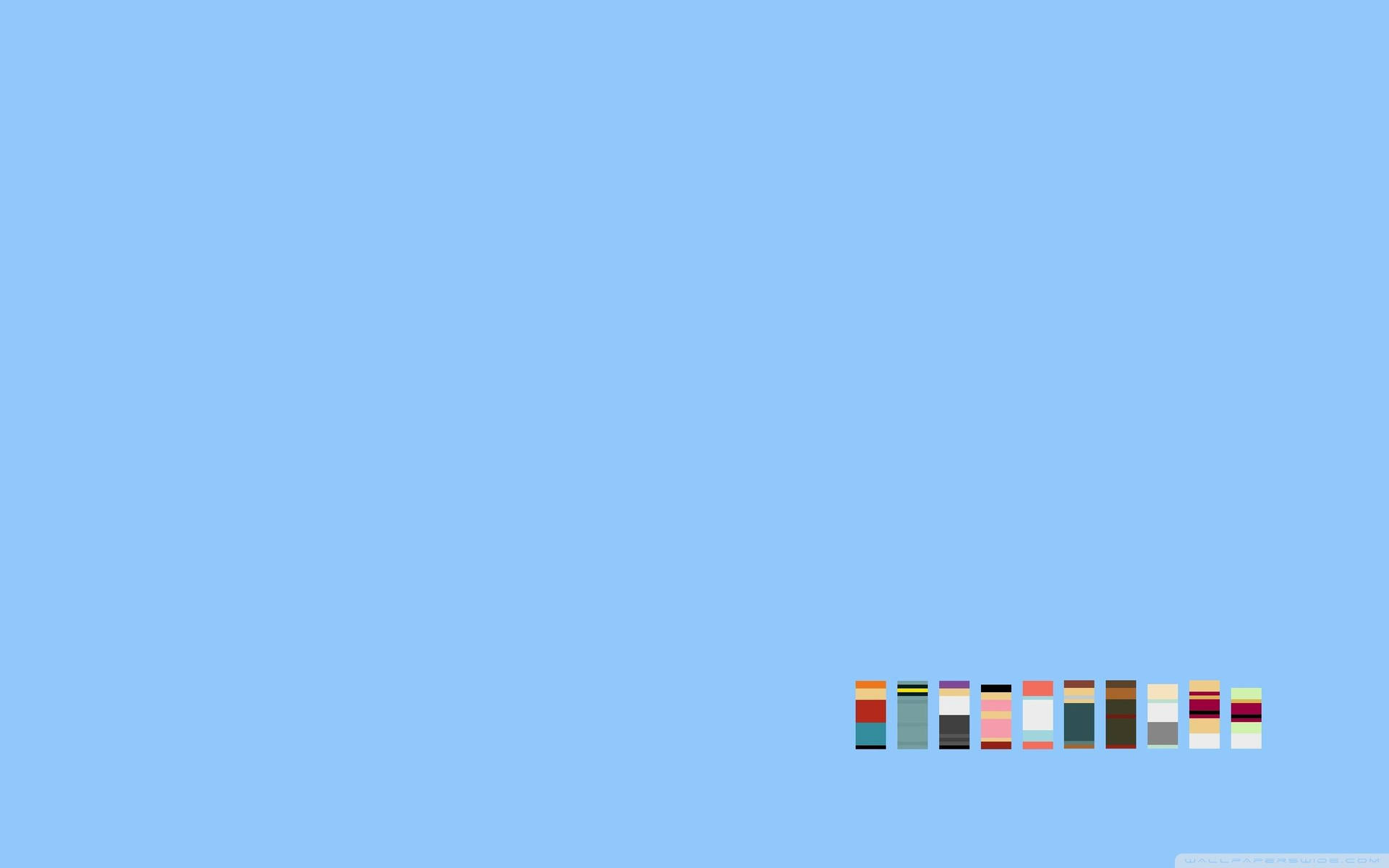 Minimalist Desktop Of Small Cartoon Characters Picture
