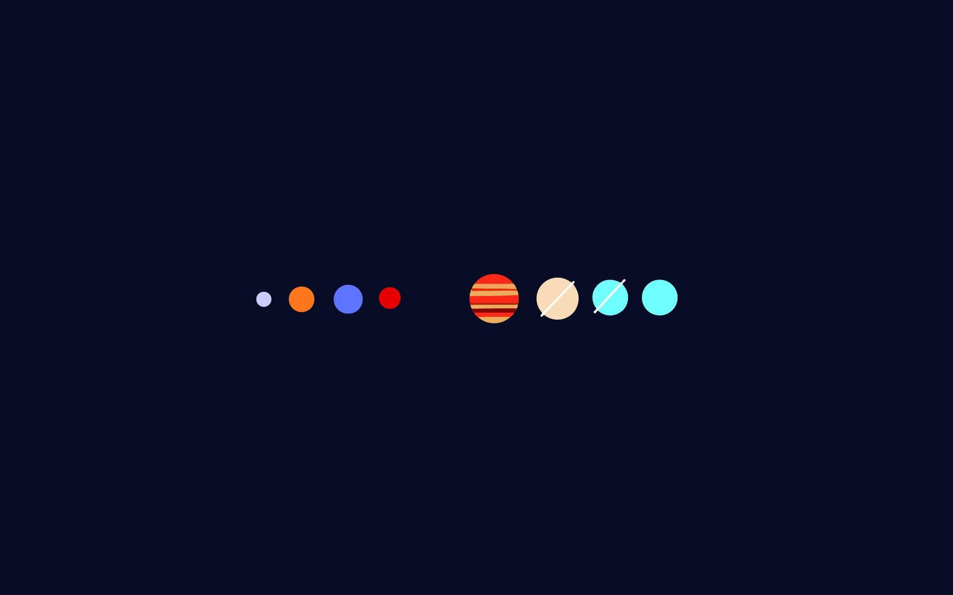 Minimalist Desktop Planet Icons Wallpaper