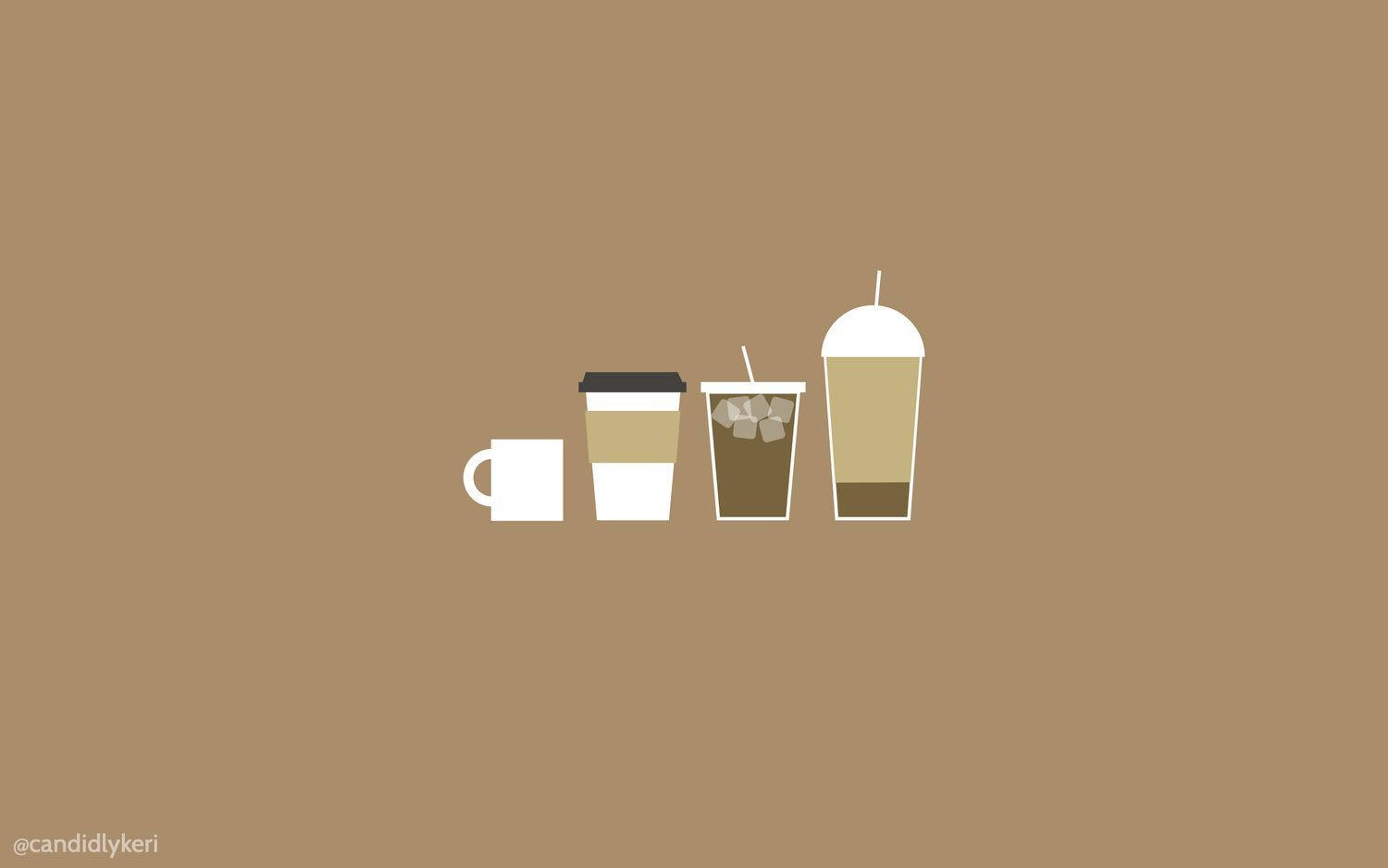 Minimalist Drinks Beige Aesthetic Desktop Wallpaper