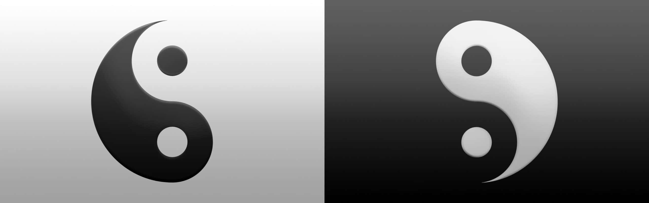 Unsímbolo De Yin Yang En Blanco Y Negro Fondo de pantalla
