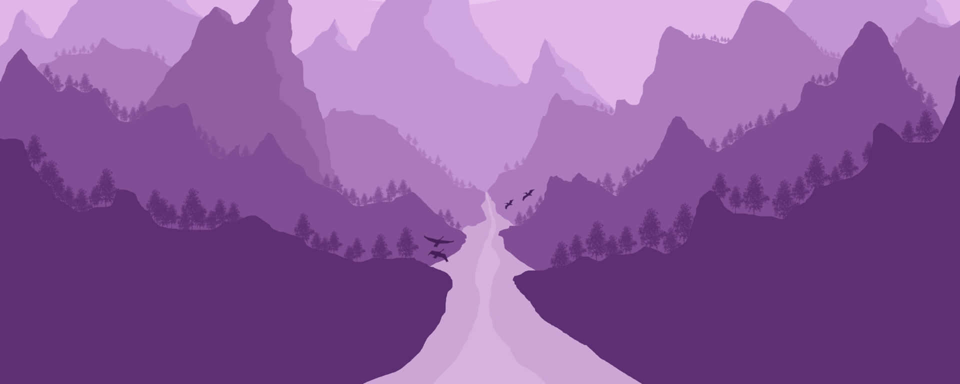 A Purple Mountain Landscape With A River Wallpaper