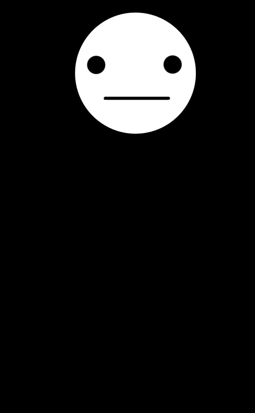 Minimalist Expressionless Face Graphic PNG