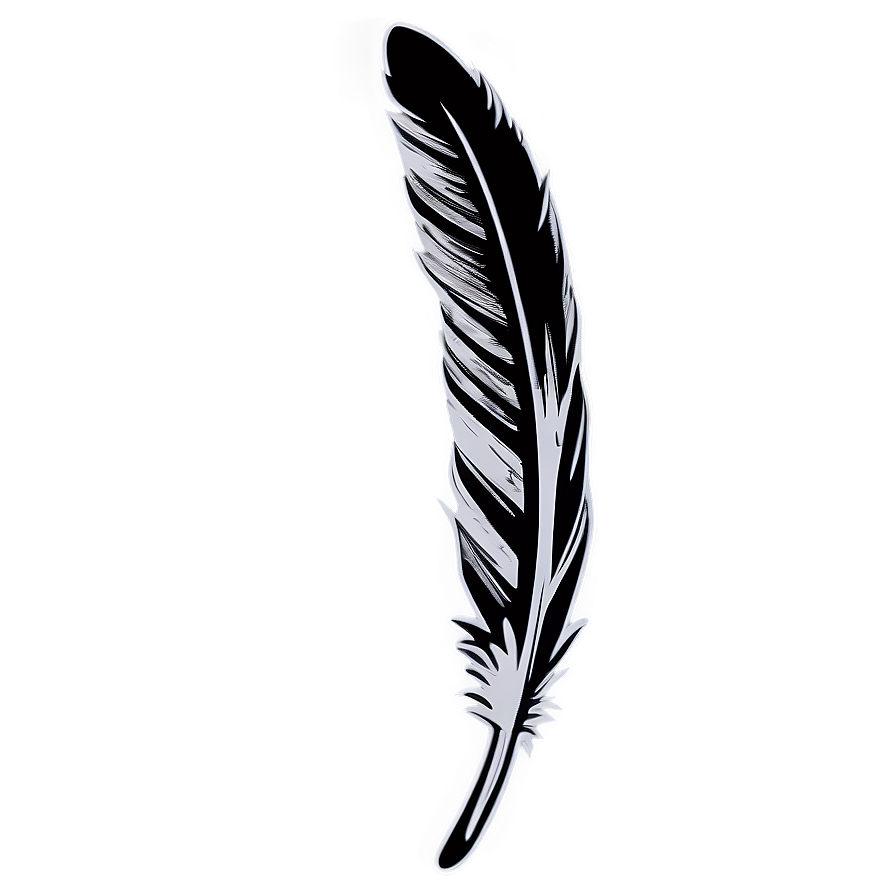 Minimalist Feather Outline Png 05042024 PNG