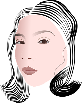 Minimalist Female Face Illustration PNG