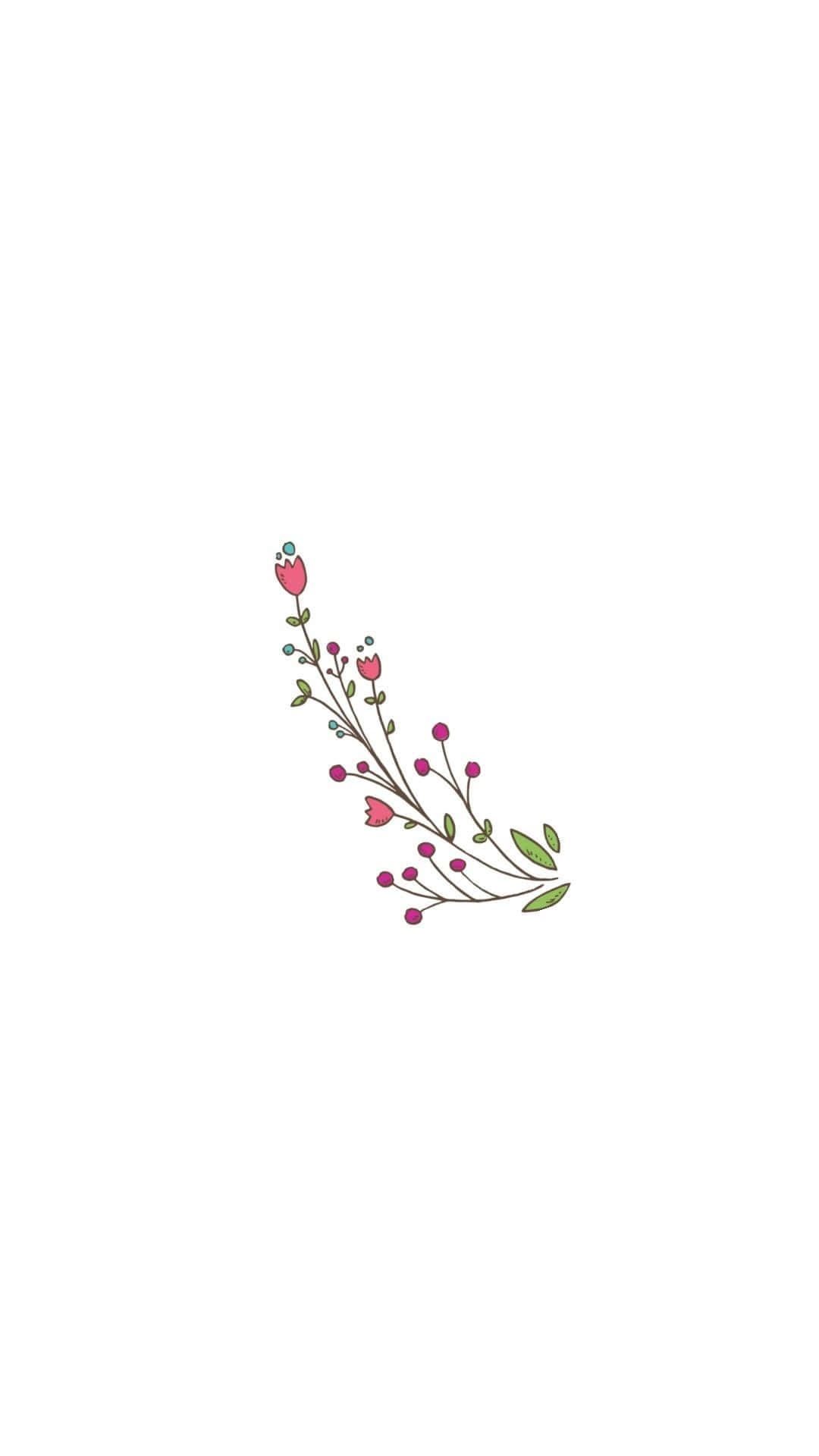 Minimalist Floral Design Artwork Wallpaper