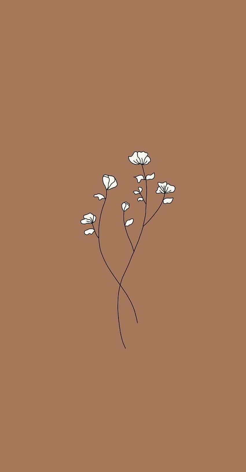 Minimalist Floral Illustration Pastel Background.jpg Wallpaper