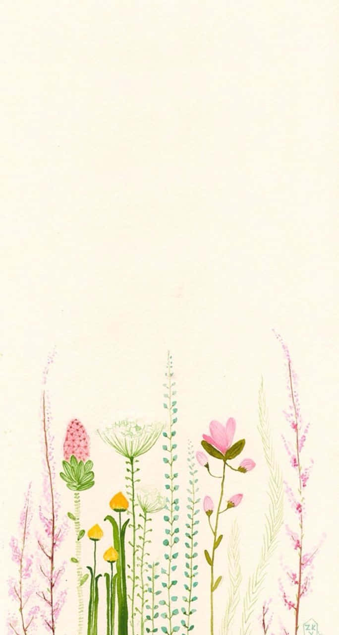 Minimalist Flower Design Wallpaper