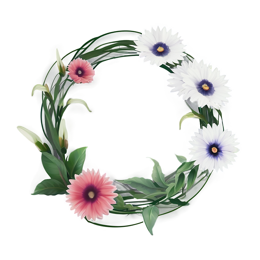 Minimalist Flower Circle Png Oug33 PNG