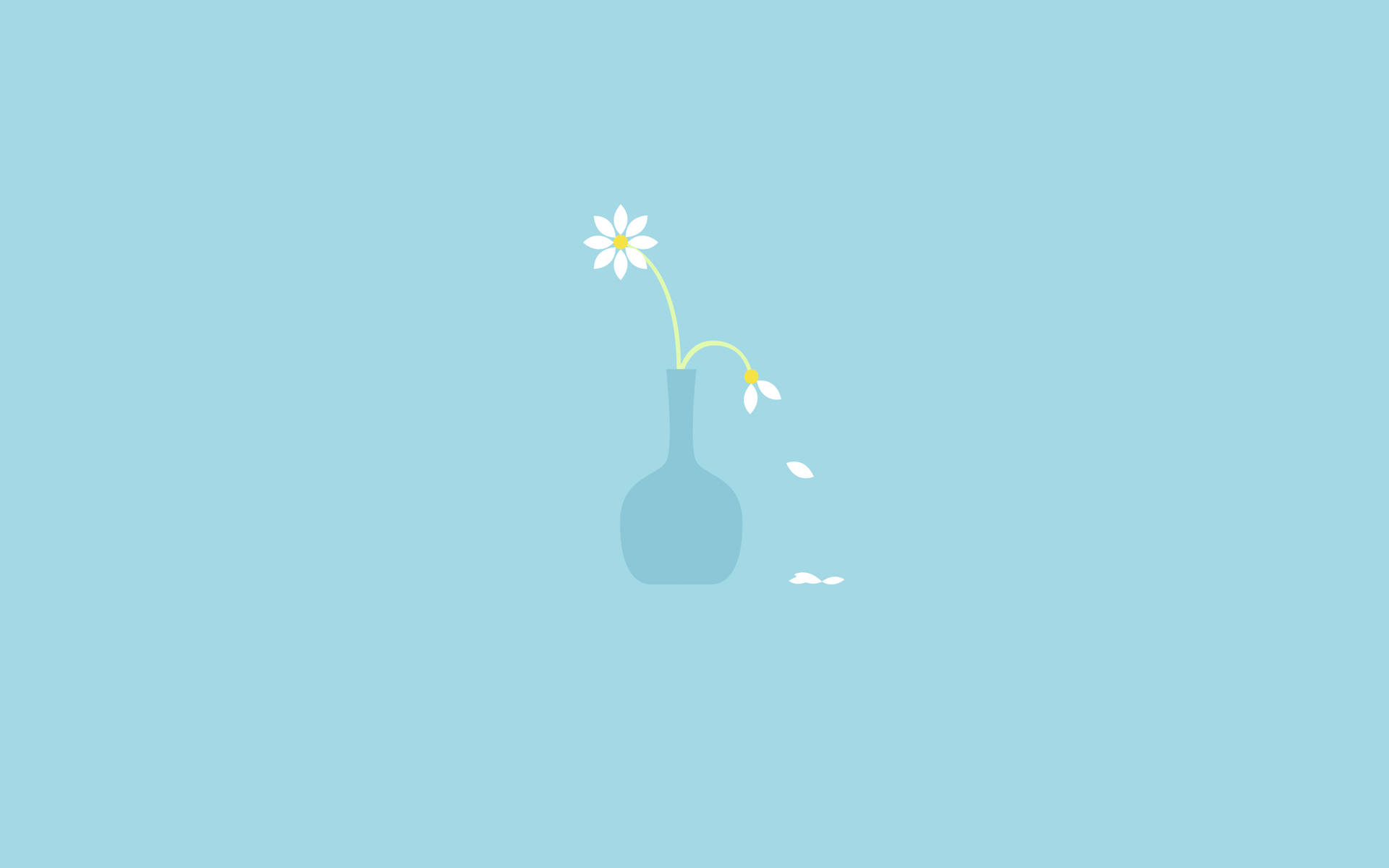 En minimalistisk blomsterdesign på et moderne computerskærm. Wallpaper