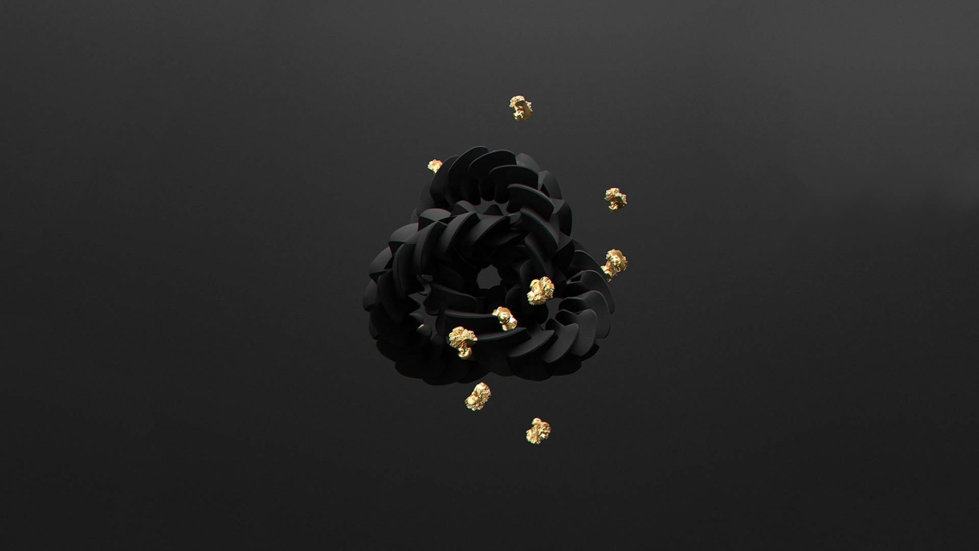 Fondode Pantalla De Ordenador Con Flores Negras Minimalistas. Fondo de pantalla