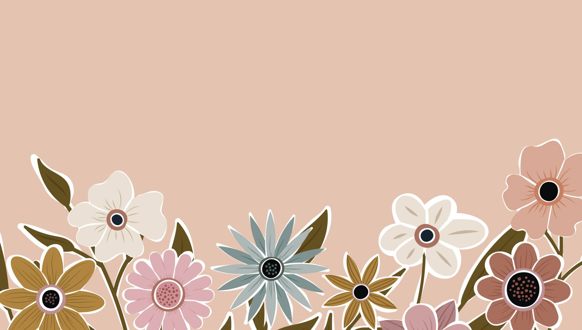 Digitally See the Beauty of Nature with a Minimalist Flower Computer Wallpaper
