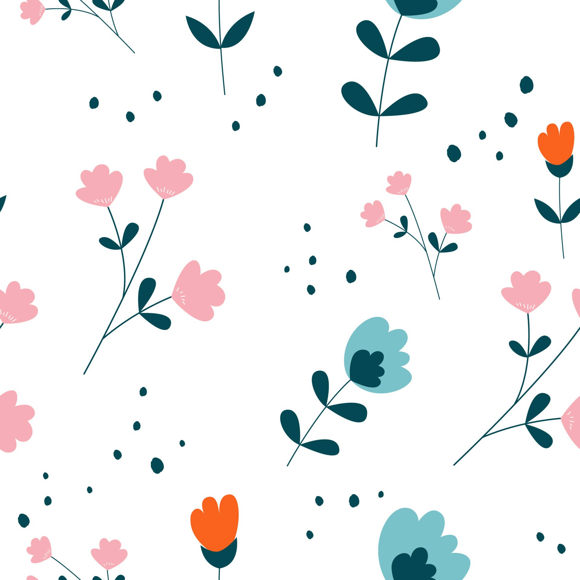 Minimalist Flower Design Vector Art Wallpaper