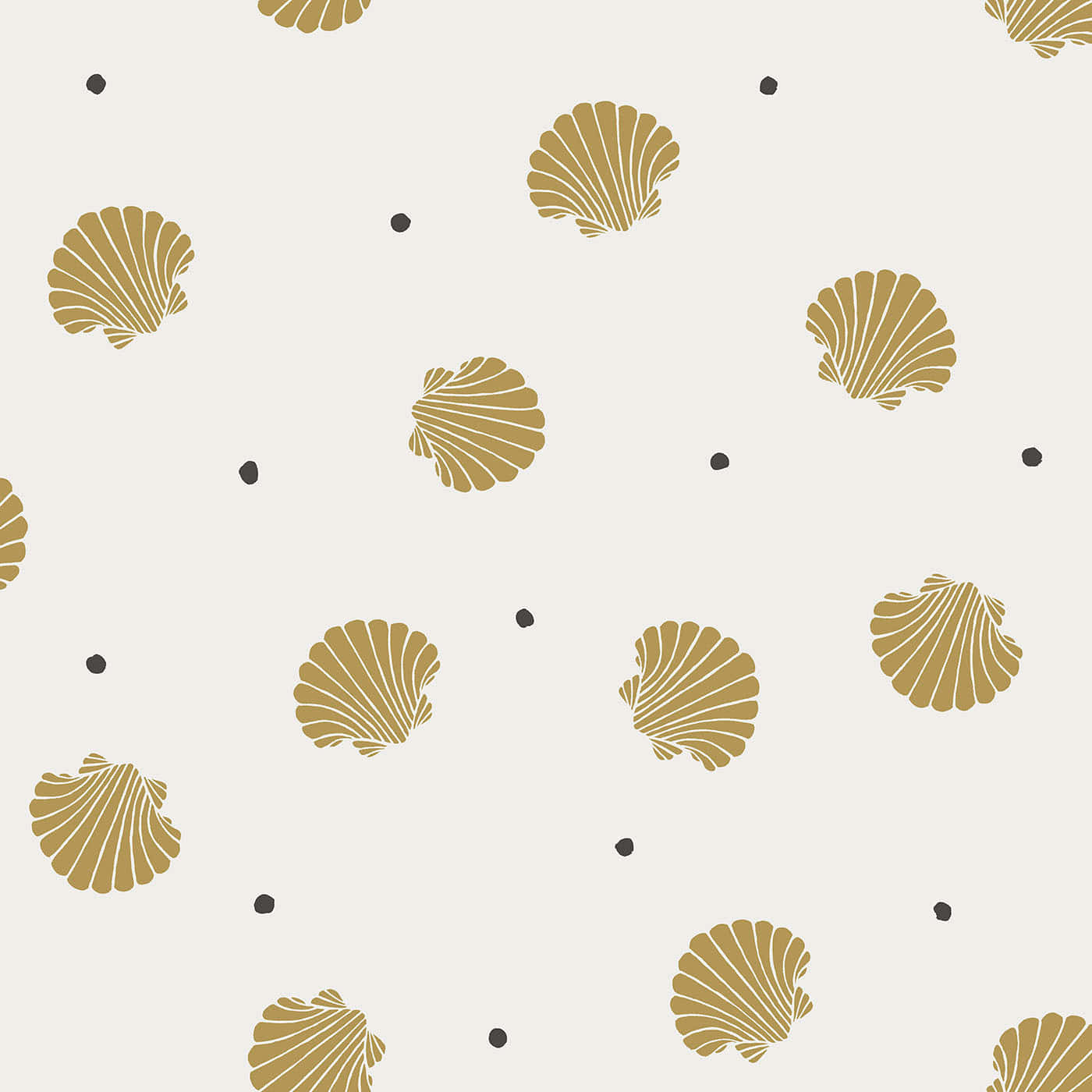 Minimalist Golden Seashell Pattern Wallpaper