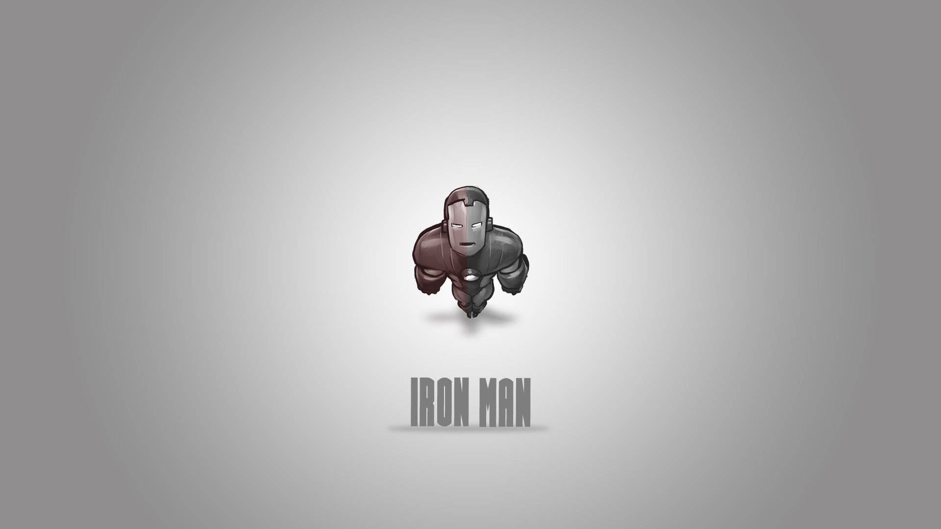 Minimalist Gray Iron Man Logo Wallpaper