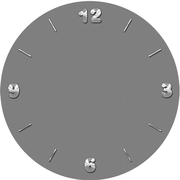 Minimalist Gray Wall Clock PNG