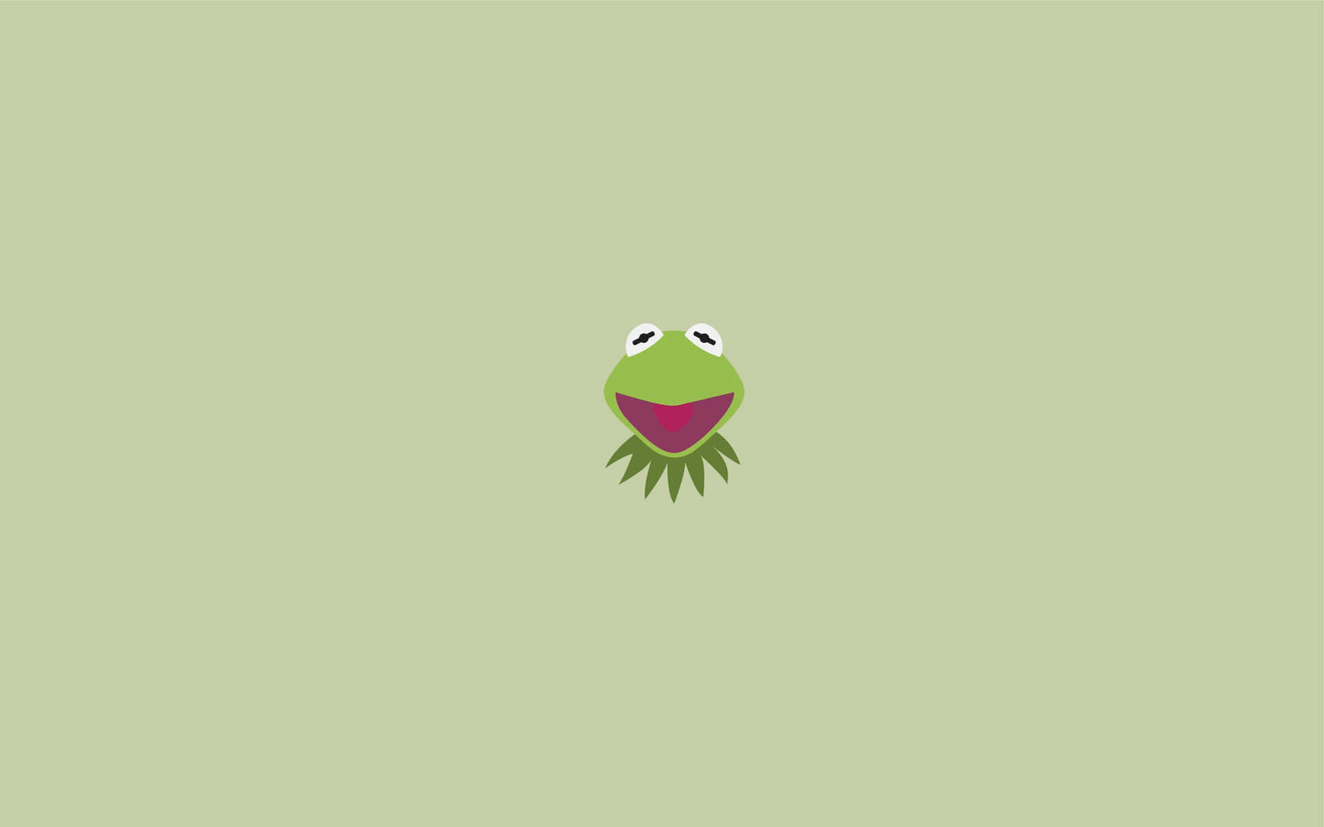Minimalist Green Backgroundwith Character Wallpaper