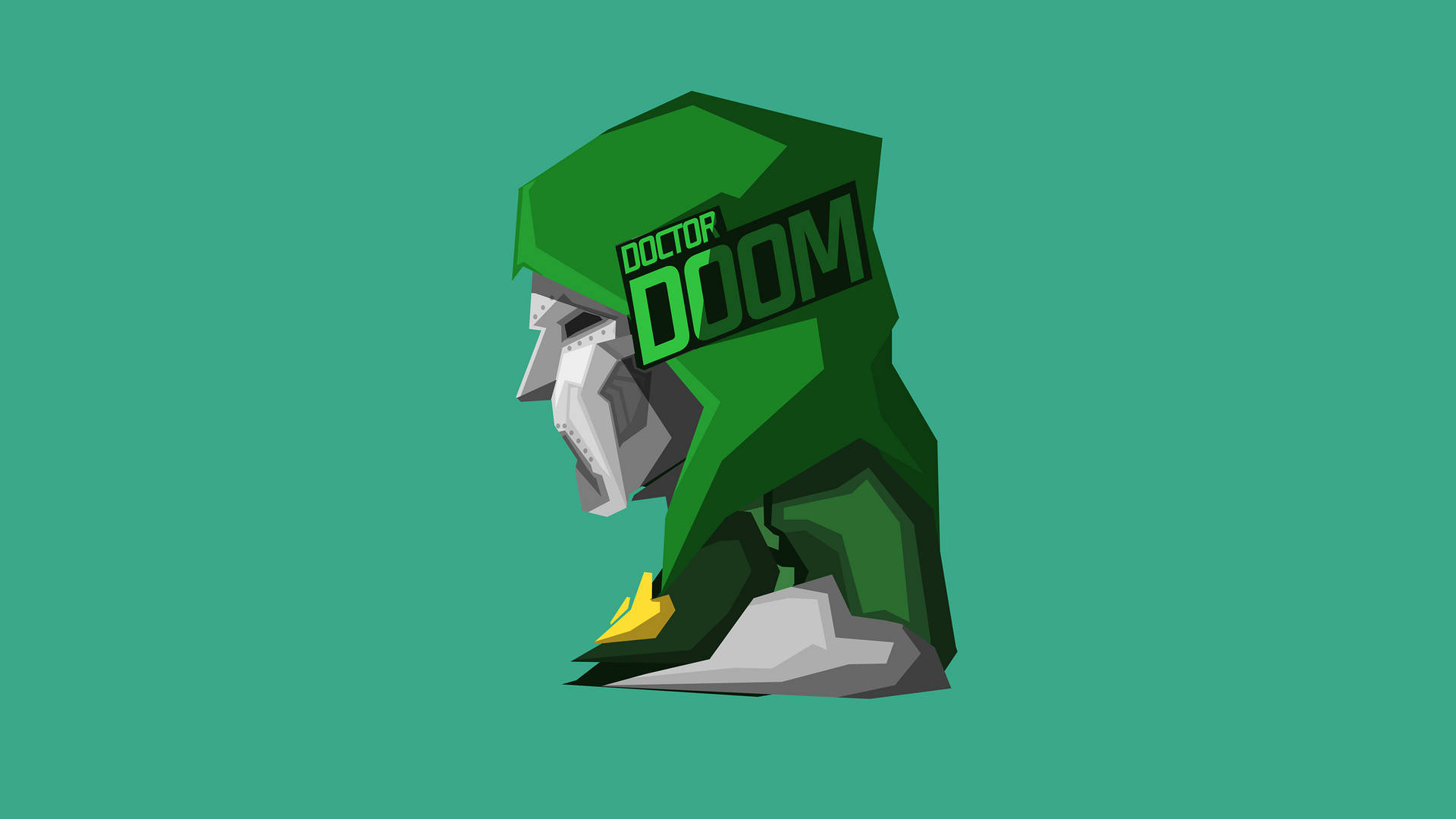 Minimalist Green Doctor Doom Wallpaper