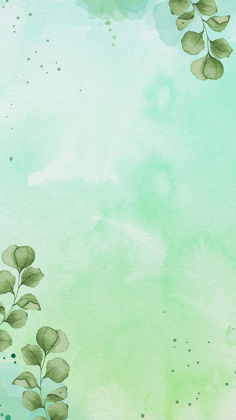 Minimalist Green Watercolor Background Wallpaper