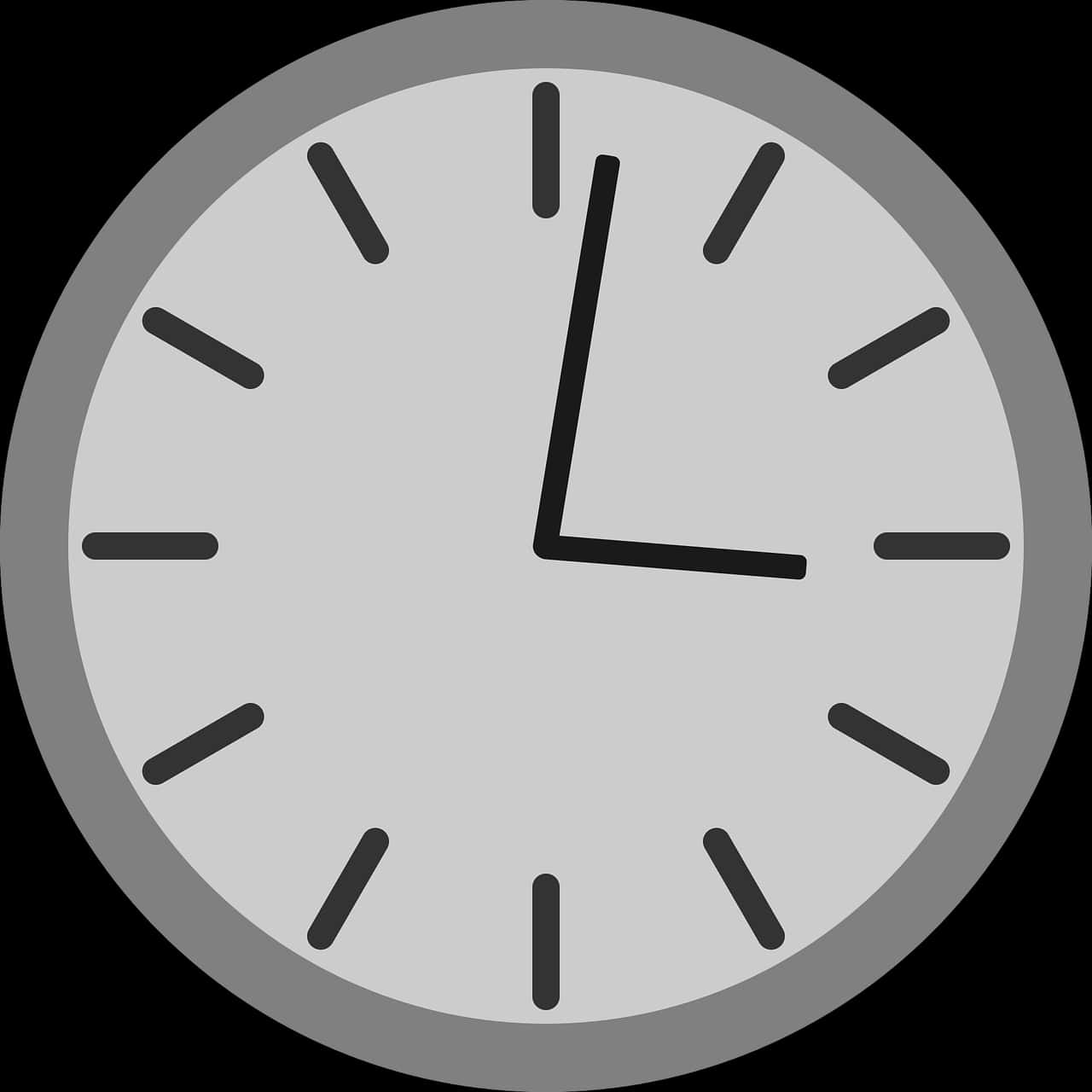 Minimalist Grey Wall Clock PNG