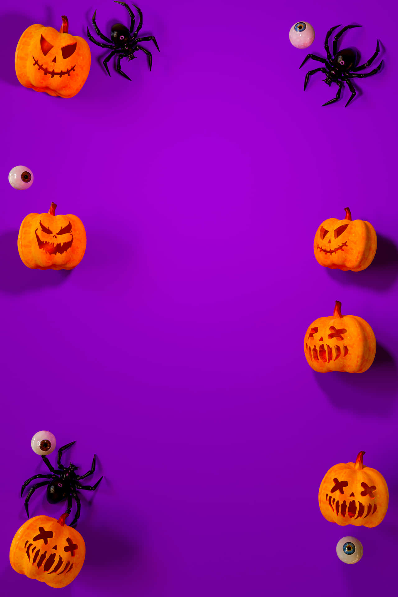 Zucchedi Halloween E Ragni Su Sfondo Viola Sfondo