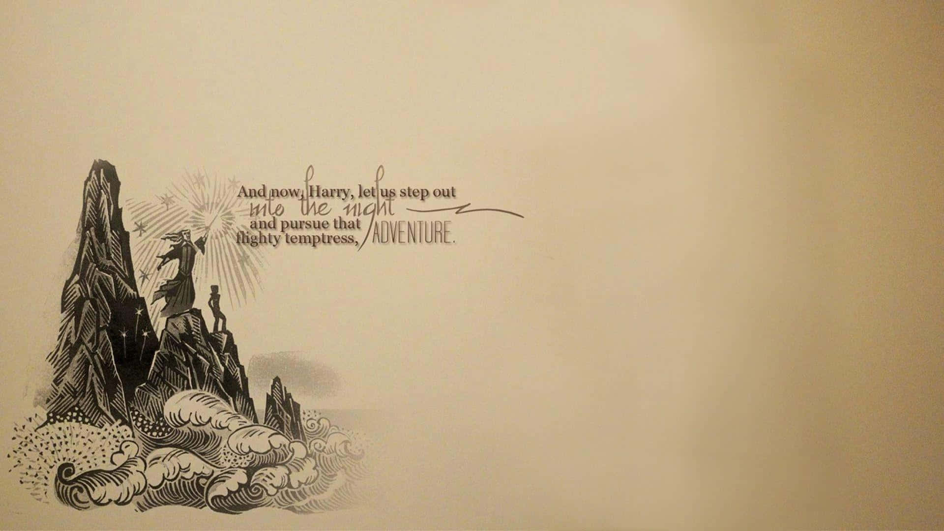 Minimalist Harry Potter Adventure Quote Wallpaper