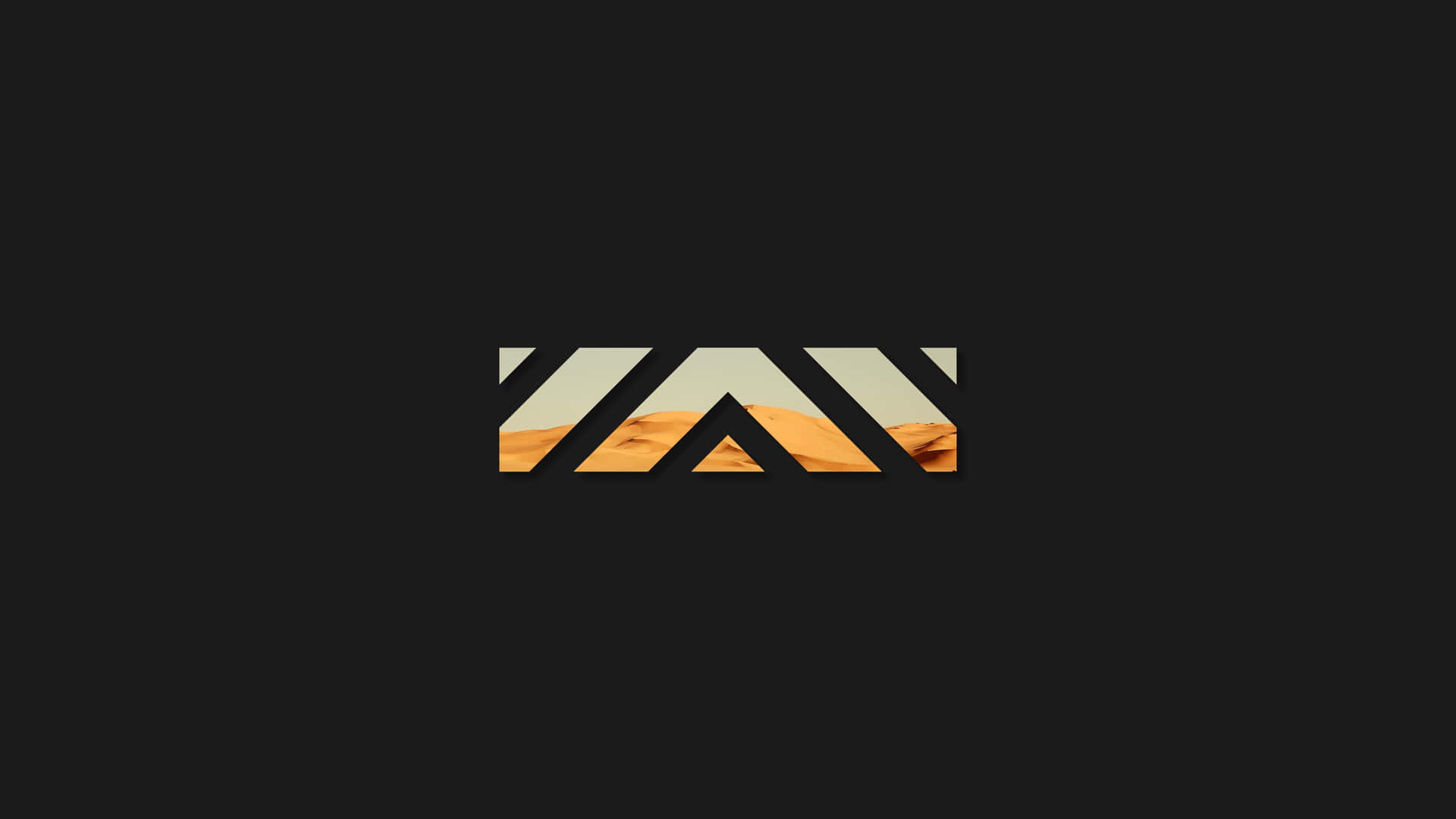 A Logo With A Mountain And Desert In The Background Wallpaper
