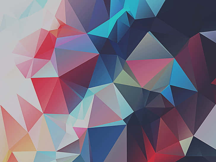 Bright Geometric Shapes adorn a Minimalistic Desktop Wallpaper