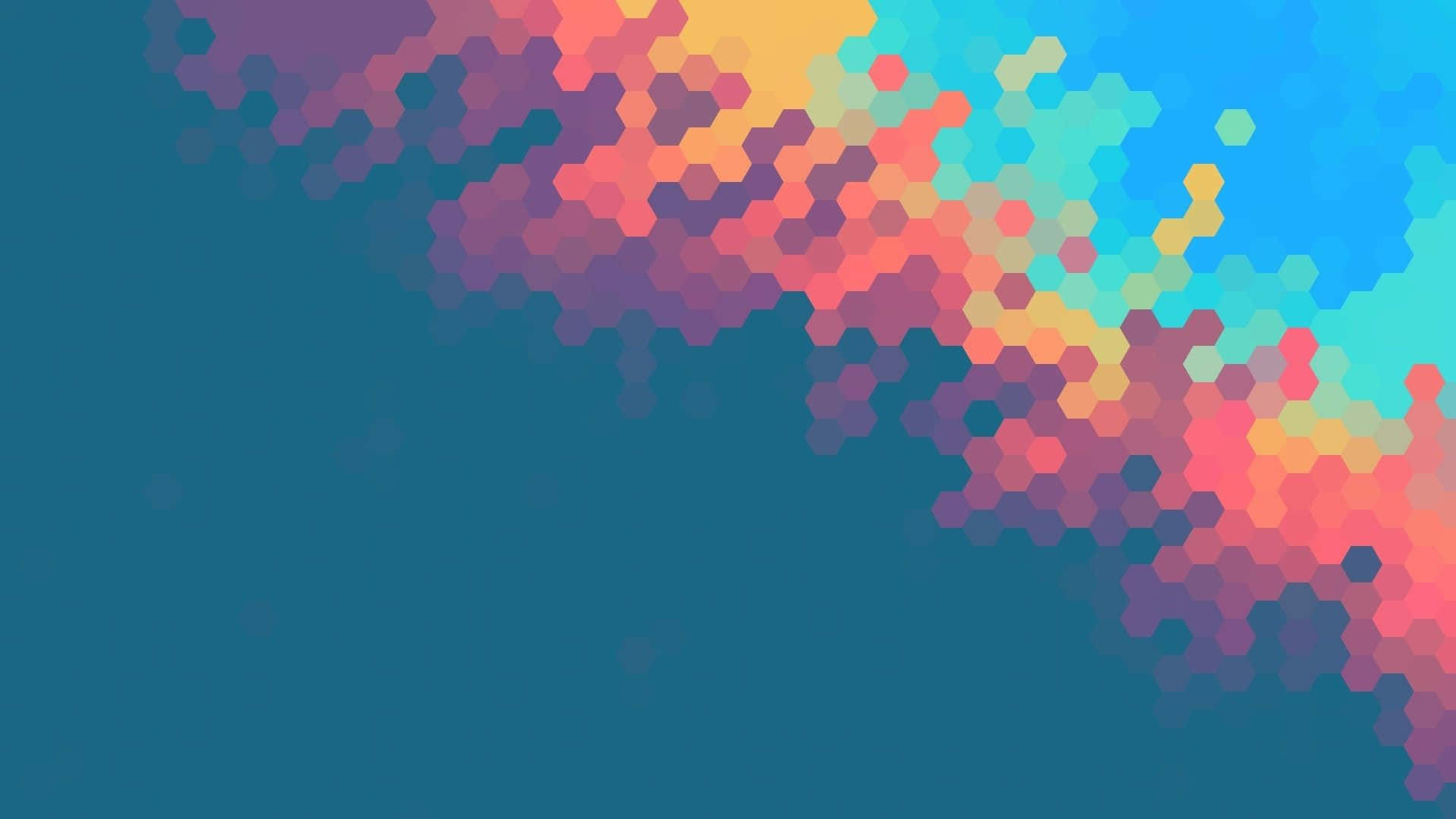 Unfondo Pixelado Colorido Con Un Fondo Azul Fondo de pantalla