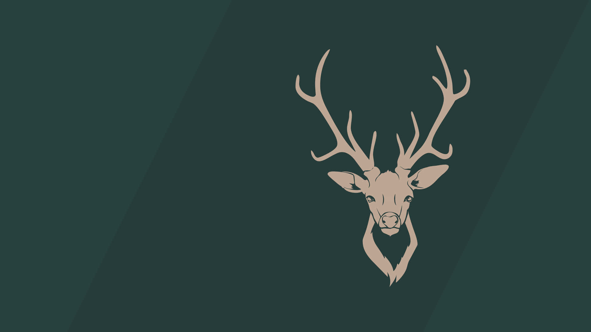 A Deer Head On A Green Background Wallpaper