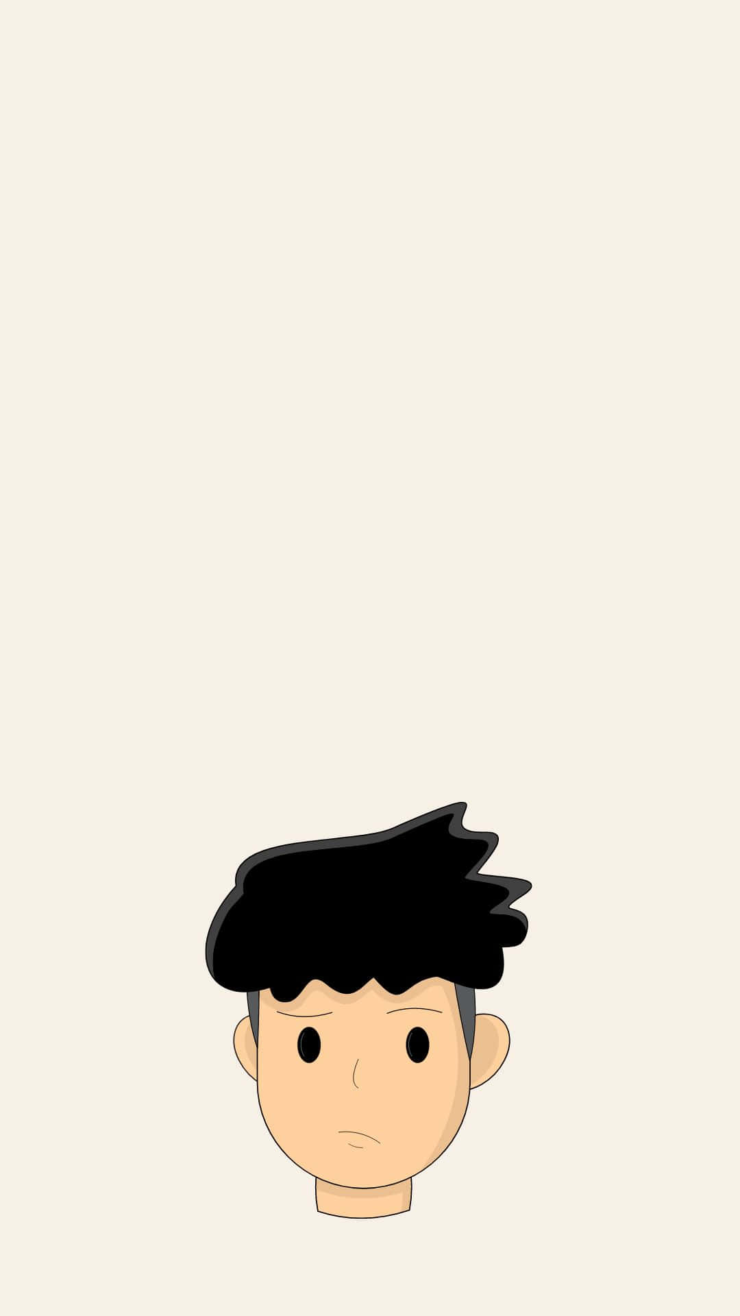 Minimalist Head Handsome Boy Cartoon Wallpaper