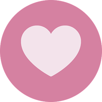 Minimalist Heart Iconon Pink Background PNG