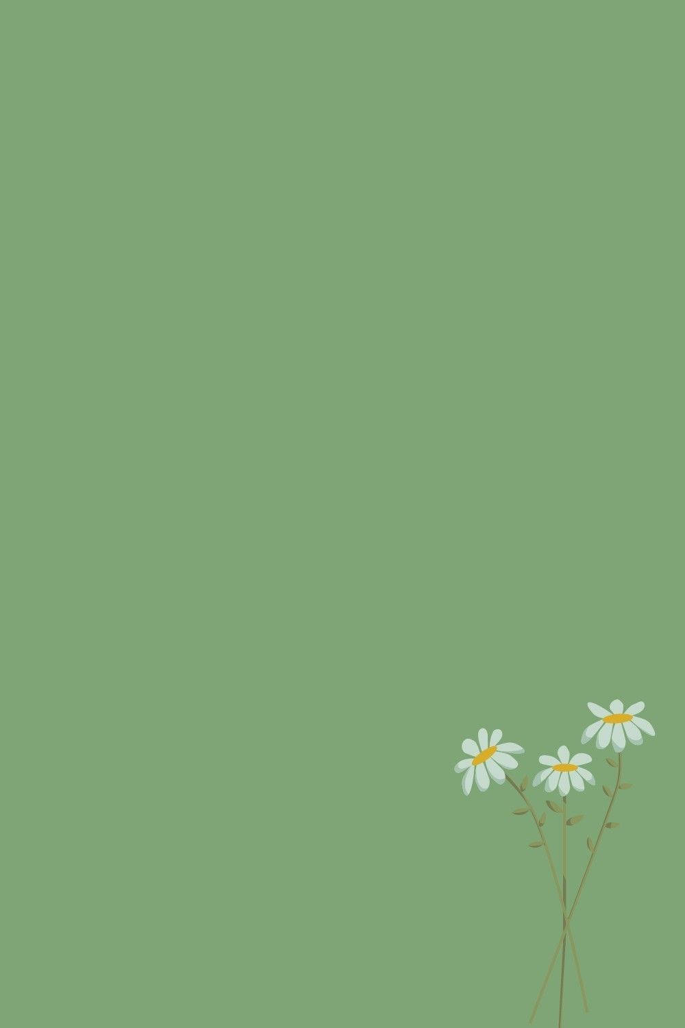 Minimalist Hijau Flower Wallpaper