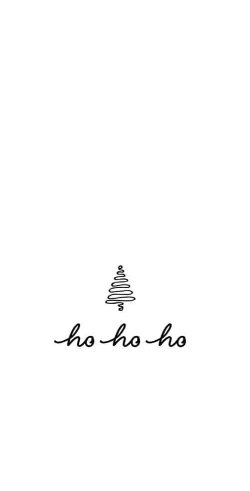 Minimalist Ho Ho Ho Christmas Tree Art Wallpaper
