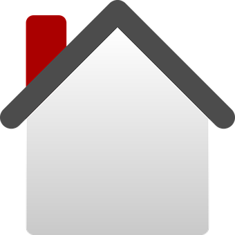 Minimalist House Iconwith Red Chimney PNG