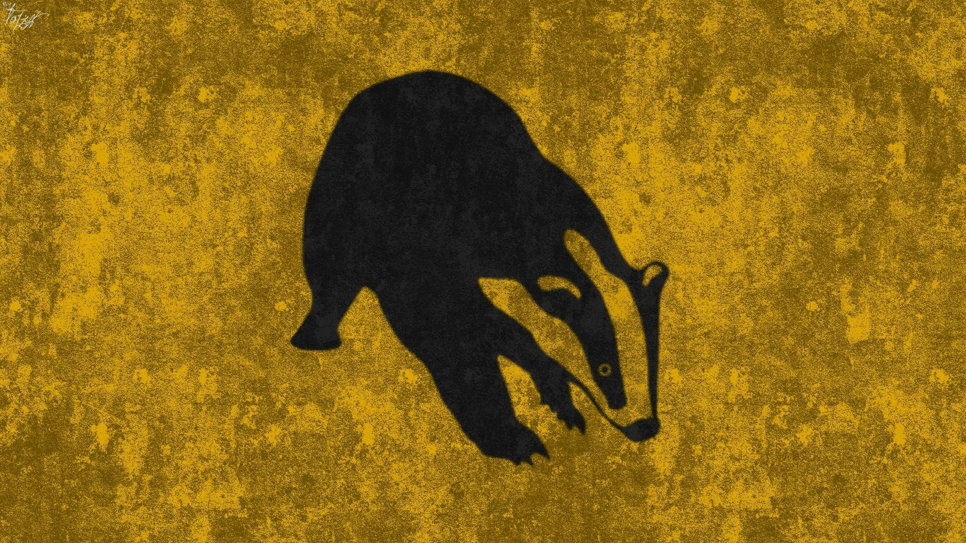 A Minimalistic Look at the Iconic Hufflepuff Badger Wallpaper