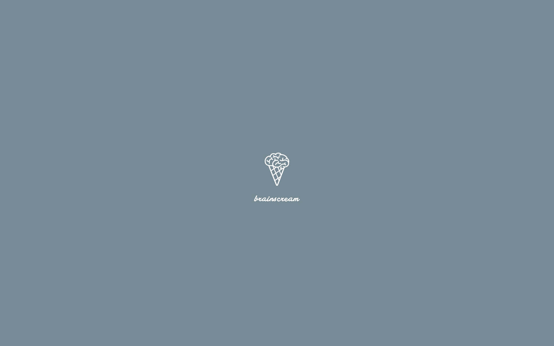 Minimalist Ice Cream Brain Concept Wallpaper Wallpaper