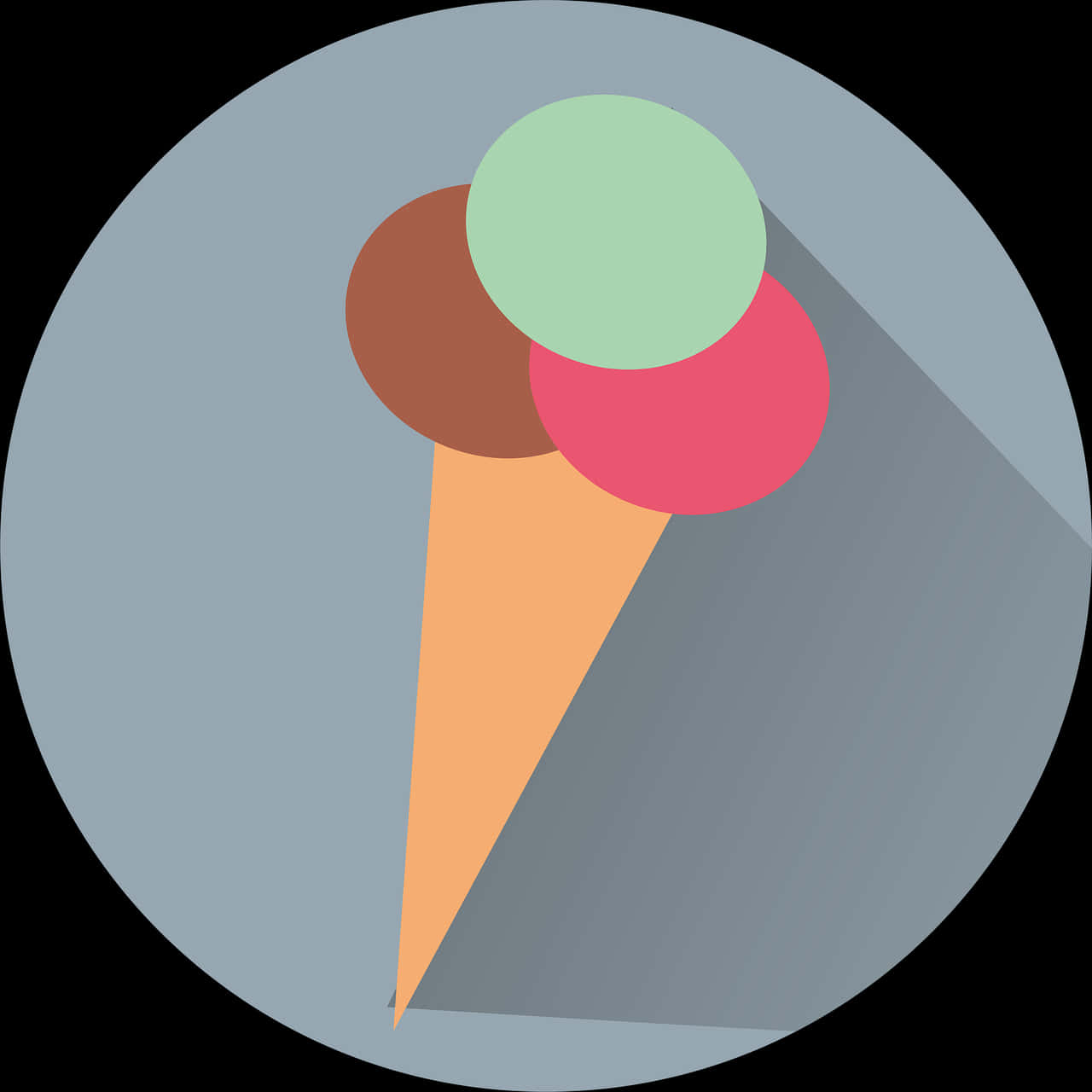 Minimalist Ice Cream Cone Graphic PNG