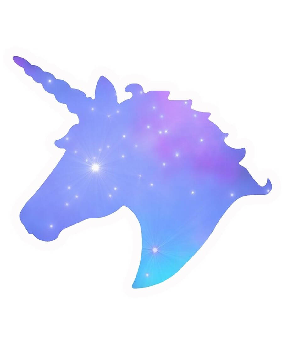 Minimalist Illustration Head Galaxy Unicorn Background