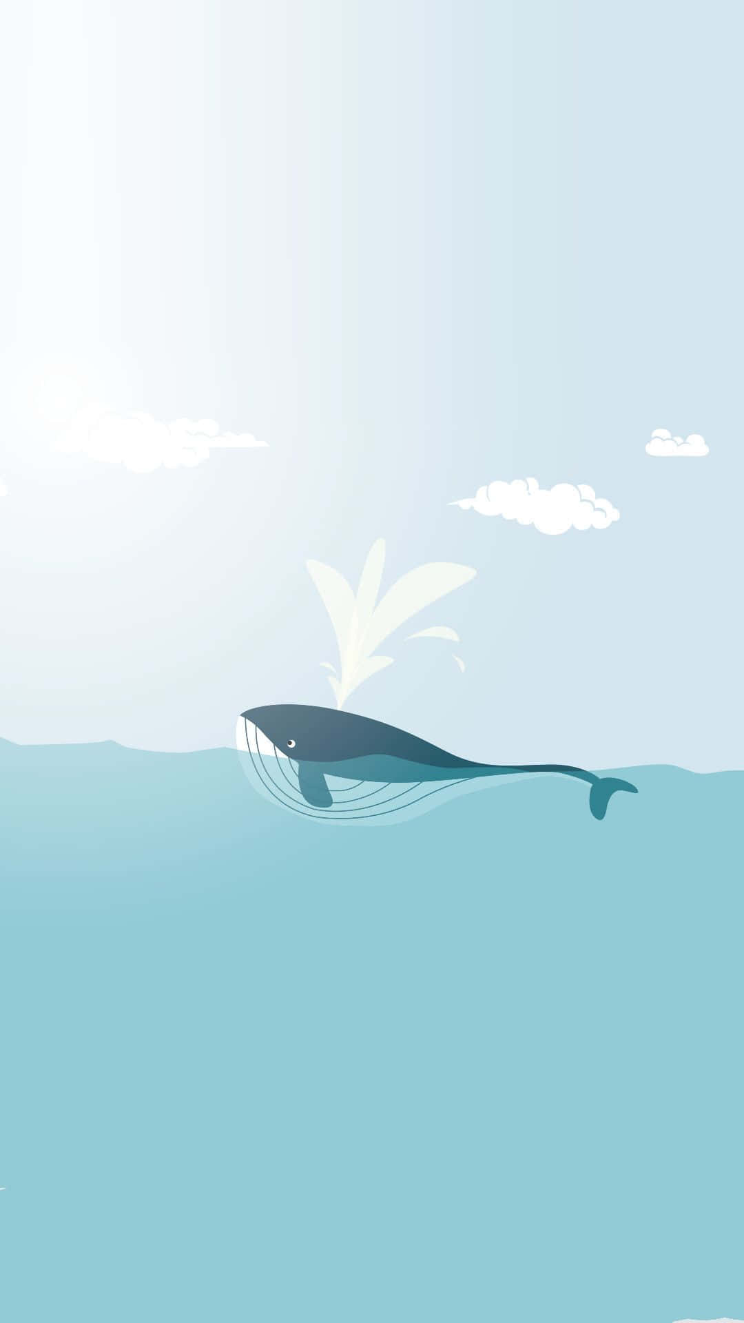 Einwal Schwimmt Mit Einem Schwanz Im Ozean.