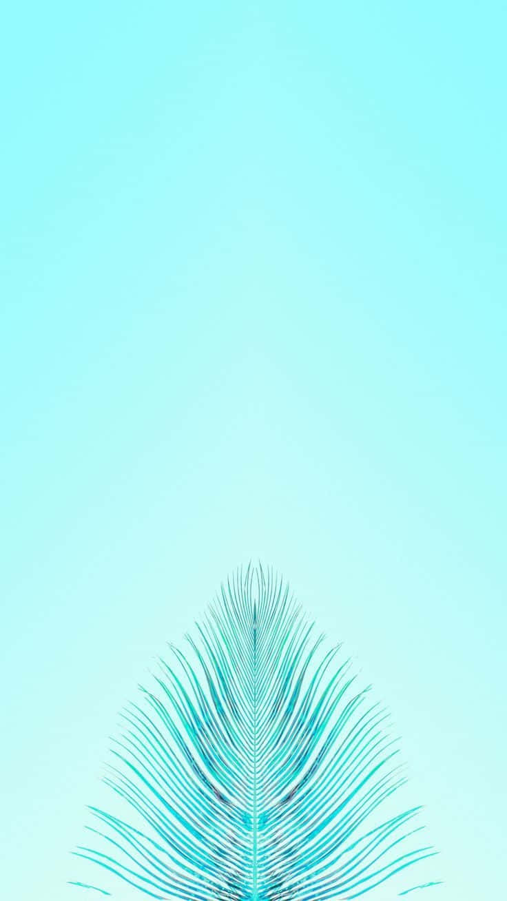 Blue Palm Leaves Minimalist Iphone Picture
